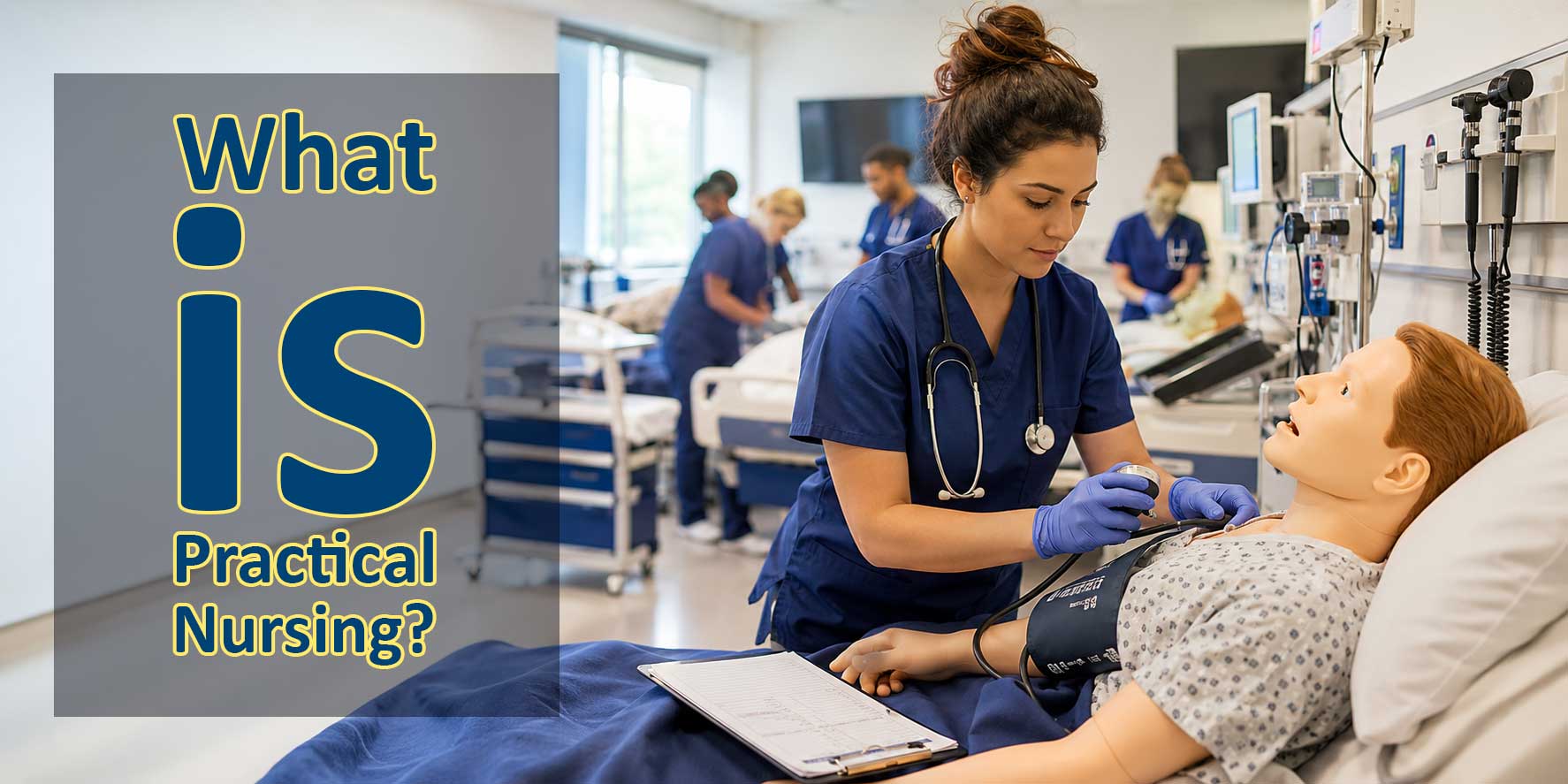 Practical nursing student in a clinical learning environment